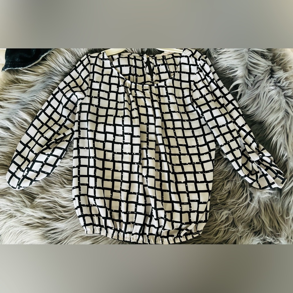 Black and White Blouse